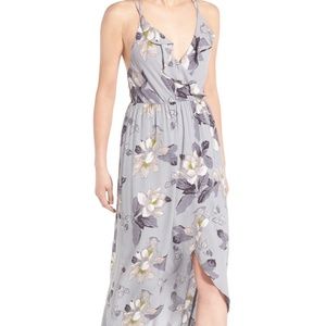 ASTR the Label Ruffle Surplice High/Low Maxi Dress